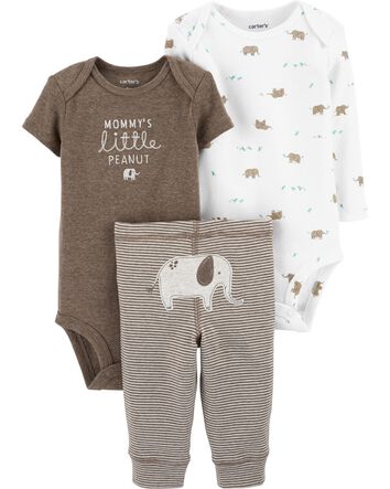 Carters 3 Piece Character Set Black Bear Wild About Mommy Preemie